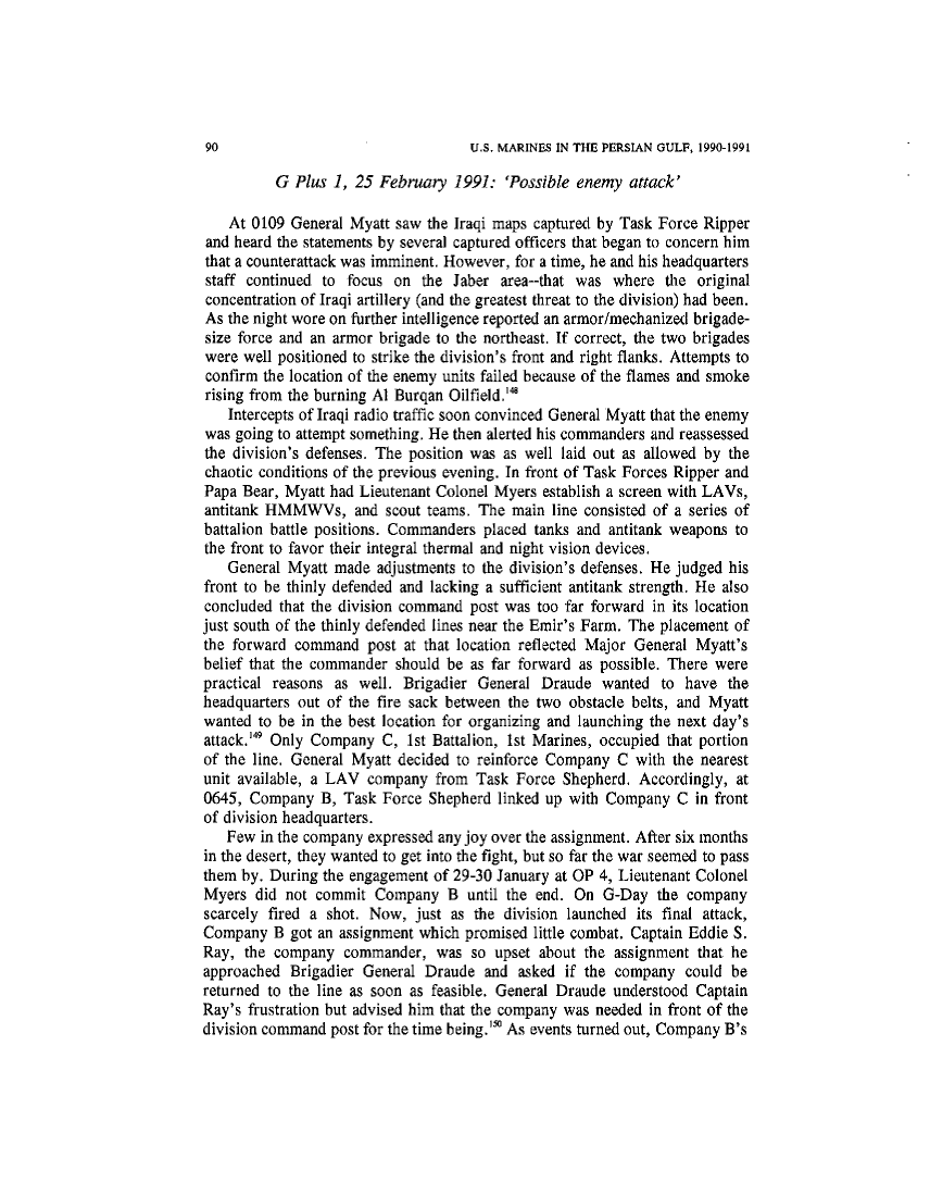 Cureton, Charles H., "US Marines in the Persian Gulf, 1990-1991: With the 1st Marine Division in Desert Shield and Desert Storm," History and Museums Division, Headquarters, US Marine Corps, Washington, DC, 1993