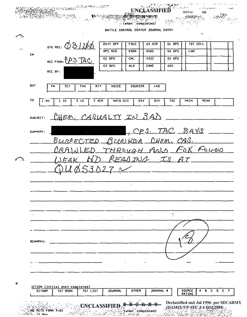 Battle Control Center Journal Entry