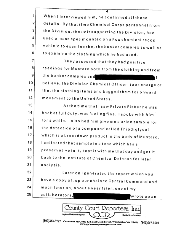 Special Assistant for Gulf War Illnesses, Interview of Colonel Michael A. Dunn, M.D., July 13, 1999