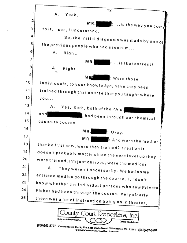 Special Assistant for Gulf War Illnesses, Interview of Colonel Michael A. Dunn, M.D., July 13, 1999