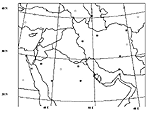 Figure A-10. Locations of Naval Reasearch Laboratory's March 10-14, 1991, rawinsonde observations 