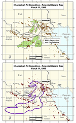 Figure A-77. GPL possible hazard areas for March 11, 1991