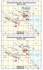 Figure A-79. GPL possible hazard areas for March 13, 1991