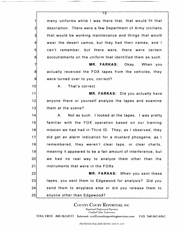 Interview with Lieutenant Colonel Don W. Killgore, October 15, 1997