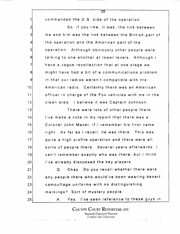 Interview with Major Jonathan Watkinson, October 16, 1997