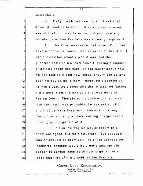 Interview with Major Jonathan Watkinson, October 16, 1997