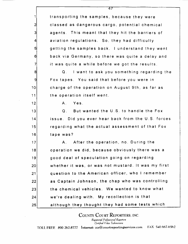 Interview with Major Jonathan Watkinson, October 16, 1997