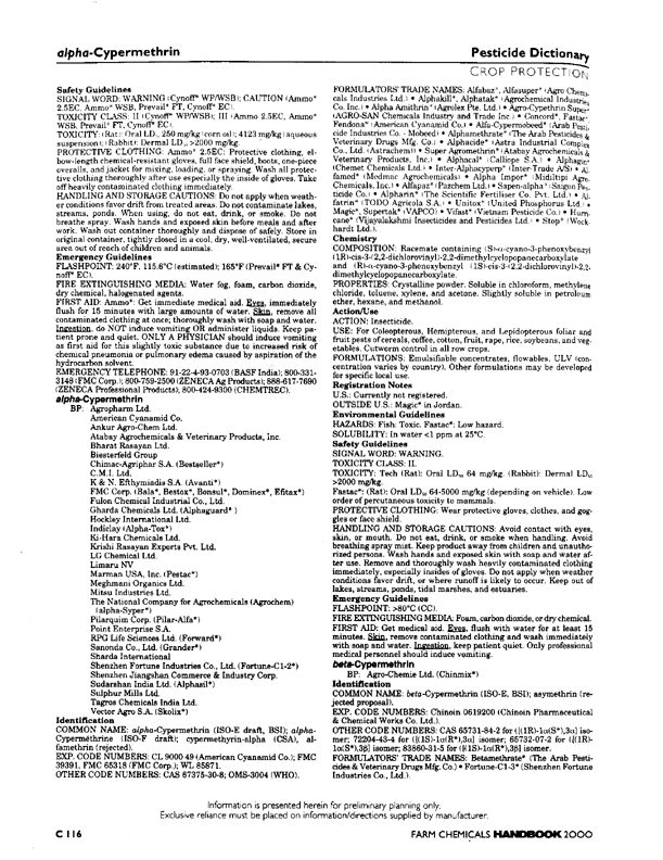 Meister Publishing Company, �Farm Chemicals Handbook 2000,� Willoughby, Ohio, p. C125.