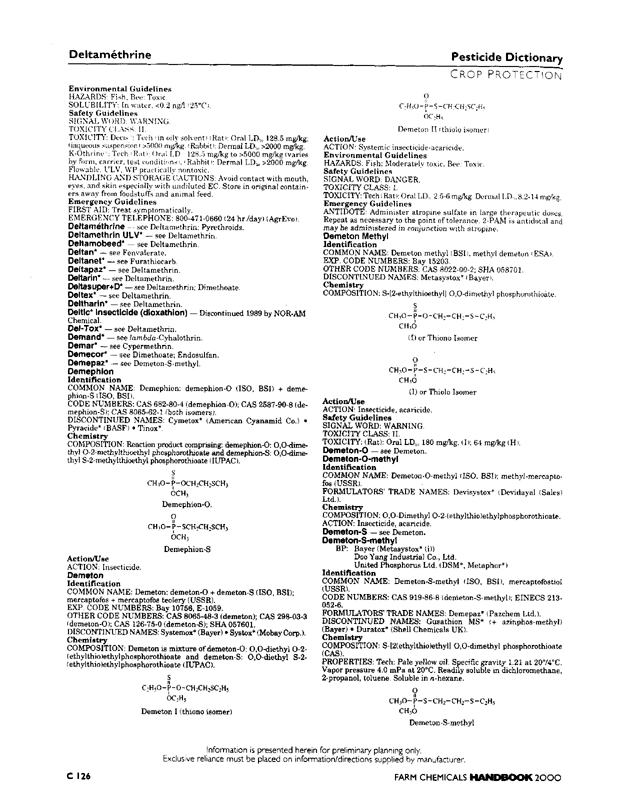 Meister Publishing Company, �Farm Chemicals Handbook 2000,� Willoughby, Ohio, p. C115, C311.