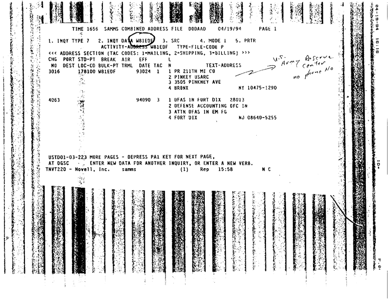   Defense Logistics Agency, �ODS Pesticide Data Call,� Defense General Supply Center, November 1993.