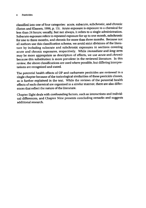 Cecchine, G., BA Golomb, LH Hilborne, DM Spektor, and C.R. Anthony, A Review of the Scientific Literature as it Pertains to Gulf War Illnesses: Pesticides, RAND, Volume 8: June 2000.