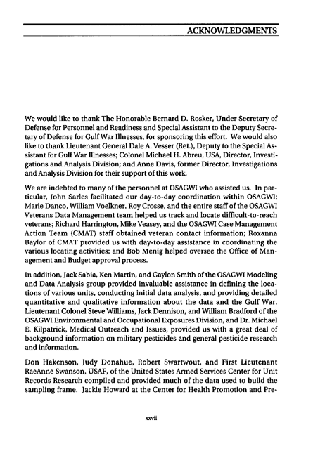   Fricker, R.D, E. Reardon, D.M. Spektor, S.K. Cotton, J. Hawes-Dawson, J.E. Pace, and S. D. Hosek, �Pesticide Use During the Gulf War: A Survey of Gulf War Veterans,� RAND, 2000.
