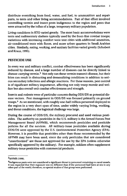   Fricker, R.D, E. Reardon, D.M. Spektor, S.K. Cotton, J. Hawes-Dawson, J.E. Pace, and S. D. Hosek, �Pesticide Use During the Gulf War: A Survey of Gulf War Veterans,� RAND, 2000.