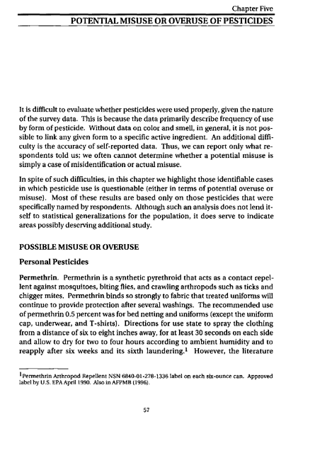   Fricker, R.D, E. Reardon, D.M. Spektor, S.K. Cotton, J. Hawes-Dawson, J.E. Pace, and S. D. Hosek, �Pesticide Use During the Gulf War: A Survey of Gulf War Veterans,� RAND, 2000.