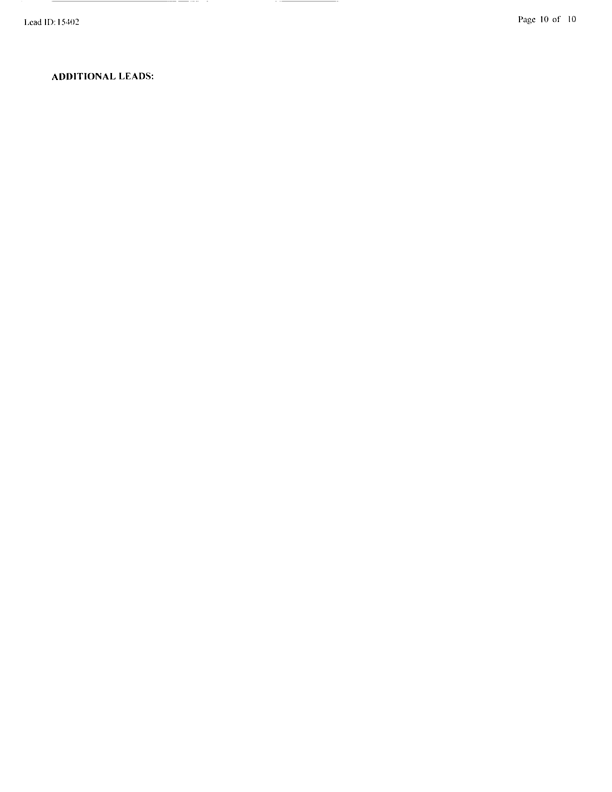   Lead Sheet #15402, Interview with 227th Medical Detachment preventive Medicine NCO, April 20, 1998.