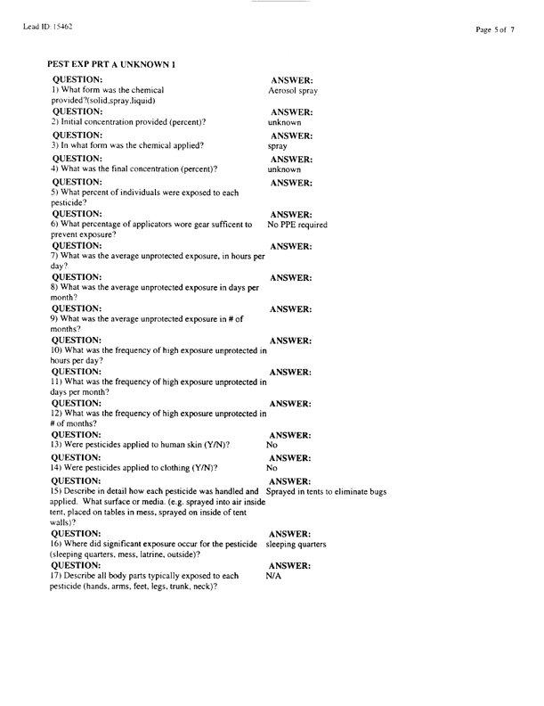   Lead Sheet #15462, Interview with CENTCOM preventive medicine physician, March 26, 1998.