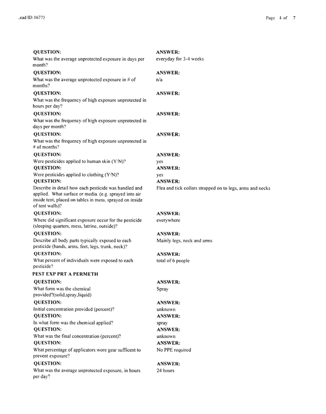 Lead Sheet #16775, Interview with Marine 4th Civil Affairs Group environmental health officer, May 21, 1998; 
