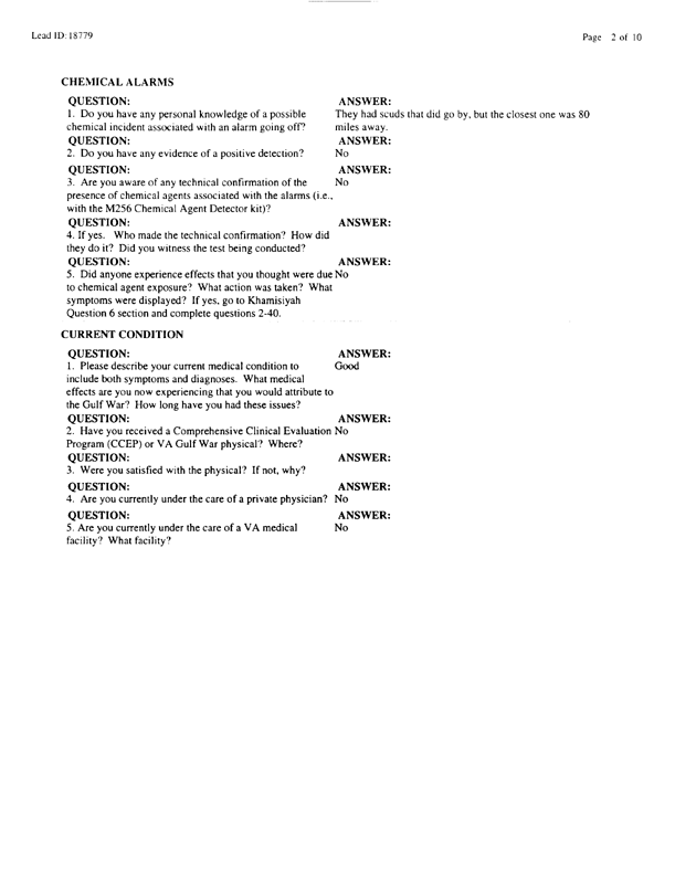 Lead Sheet #18779, Interview with 4th Civil Engineering Squadron AL Kharj APT pest controller, August 21, 1998.