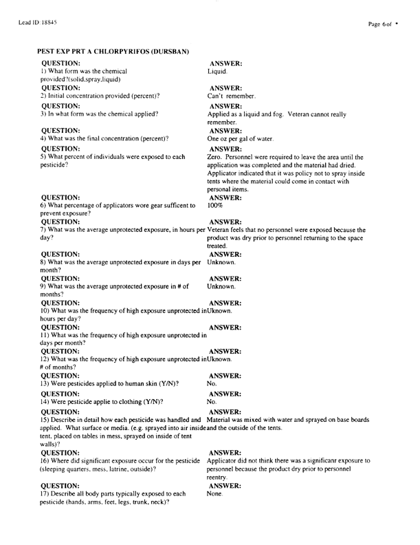   Lead Sheet #18845, Interview with 35th Tactical Fighter Wing pest controller, September 2, 1998.