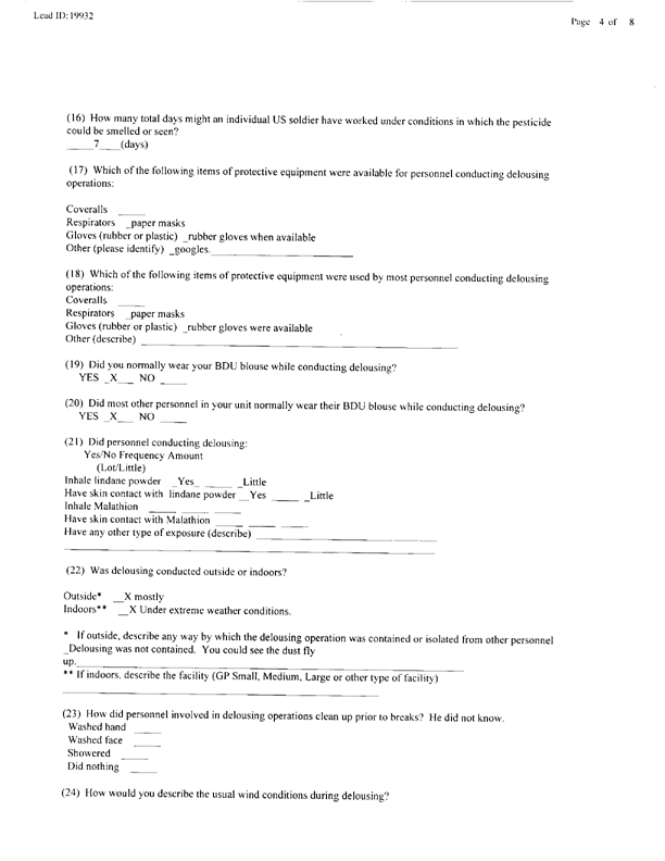   Lead Sheet #19932, Interview with 301st Military Police Camp veteran, December 7, 1998.