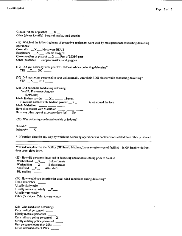 Lead Sheet #19946, Interview with 403rd Military Police Camp veteran, November, 3, 1998, p. 3.