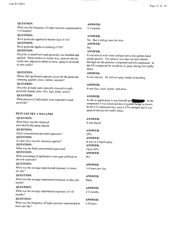 Lead Sheet #20824, Interview with 401st Military Police Camp veteran, April 5, 1999