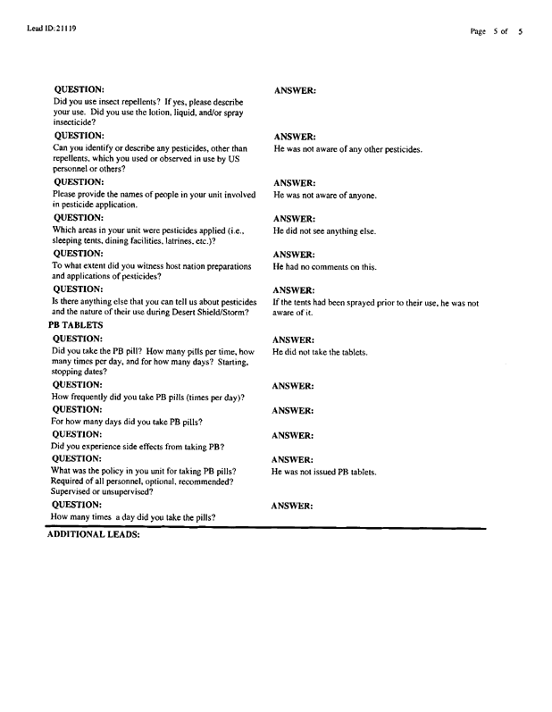   Lead Sheet #21119, Interview with 165th Airlift Wing turbo propulsion technician, February 2, 1999.