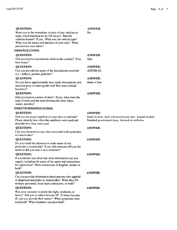   Lead Sheet #21530, Interview with MAG26/VMO-1 quality assurance senior supervisor, February 4, 1999.
