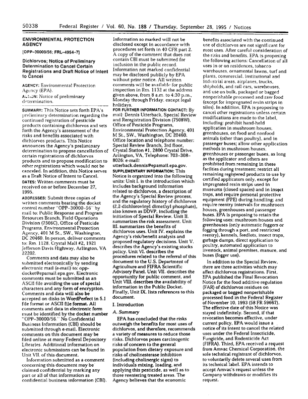 US Environmental Protection Agency, Office of Pesticides Programs, 